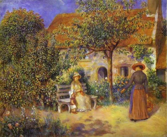 Pierre-Auguste Renoir Photo of painting Garden Scene in Britanny. Sweden oil painting art